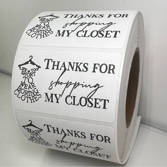 100 Thank You for shopping my closet 2in roll | Packaging Supplies | NWT - Picture 12 of 14